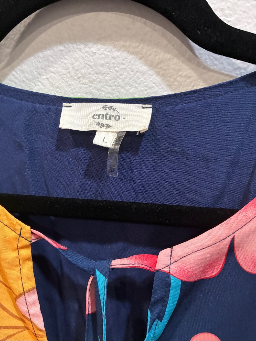 entro Navy Floral Midi Dress with Bright Multicolor Blooms - Picture 3 of 10